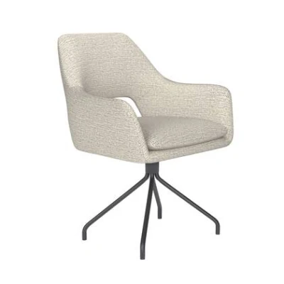 Afbeelding van Housecraft Living Mos Eetkamerstoel Draaibaar Metaal Spider Off White Beige