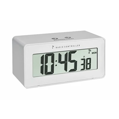Afbeelding van TFA Dostmann Digitale wekker Change 60.2544 met omgevingsklimaat, radioklok, dag van de week + datum, wit, (L) 124 x (B) 59 (H) (69) mm