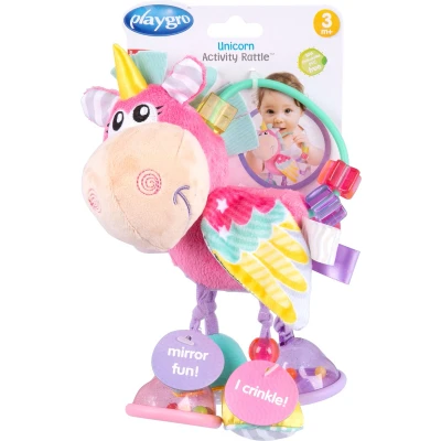 Afbeelding van Playgro Rammelaar Unicorn Activity Rattle Maat 0 1jaar