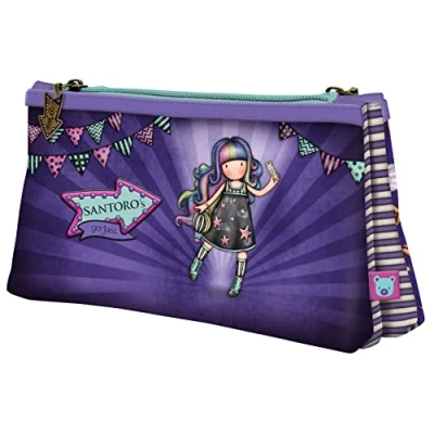 Afbeelding van Pennenetui met 2 vakken Gorjuss Up and away Paars (21.5 x 11,5 5 cm)