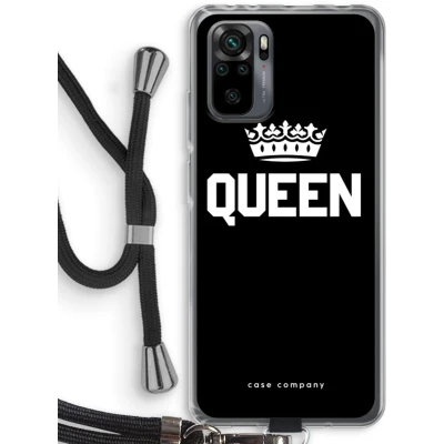 Afbeelding van Case Company® hoesje met Koord geschikt voor Xiaomi Redmi Note 10 Pro Queen Zwart Telefoonhoesje Bescherming aan alle Kanten en Over de Schermrand