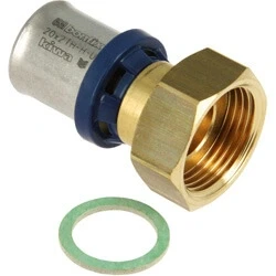 Afbeelding van BONFIX Alu pers messing 2 delige perskoppeling recht 20 x 3/4 met