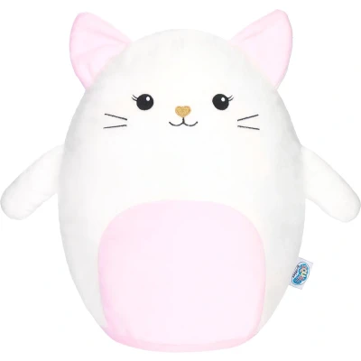 Afbeelding van SQUISHBRUBIES Kira de kat Superzachte Pluche Knuffel Kawaii Squishy Speelgoed 35 cm wit en roze