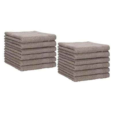 Afbeelding van Betz Palermo gastendoekjes, 100% katoen, afmeting 30 x 50 cm, kleur: steengrijs/steen, 12 stuks