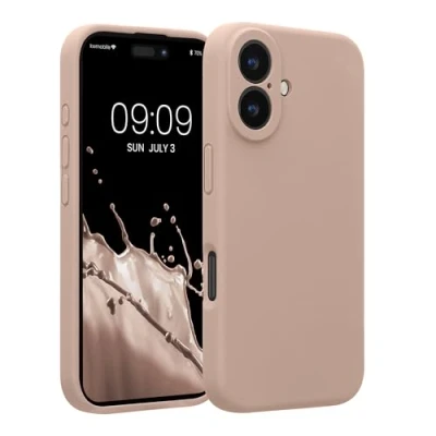 Afbeelding van kwmobile telefoonhoesje geschikt voor Apple iPhone 16 TPU backcover met siliconen coating Smartphone case in oudroze