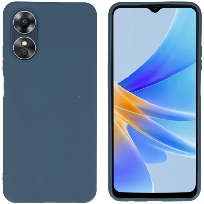 Afbeelding van iMoshion Hoesje Geschikt voor Oppo A17 Siliconen Color Backcover Donkerblauw
