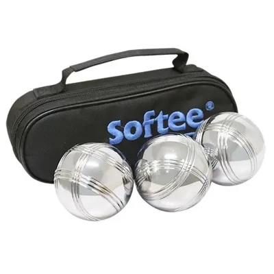 Afbeelding van Softee Equipment 0009762 Professionele petanque set, 3 lijnen, wit, S