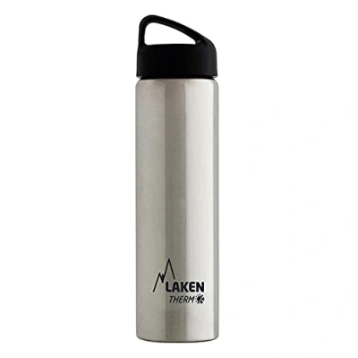 Afbeelding van Laken klassieke thermische fles roestvrij staal 18/8, vacuümisolatie met dubbele wand en brede mond, zilver, 750 ml