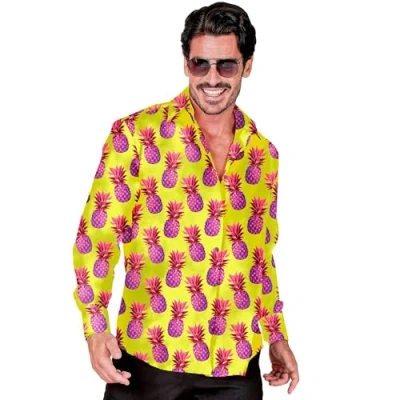 Afbeelding van Widmann Hawaii &amp; Carribean Tropisch Kostuum Tropical Fruit Party Beach Overhemd Man Geel Large / XL Carnavalskleding Verkleedkleding
