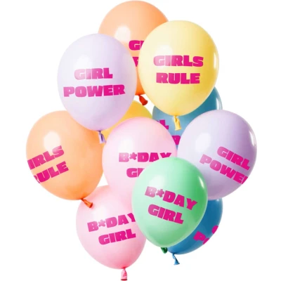 Afbeelding van Ballon set Birthday Girl Pastel 12 stuks