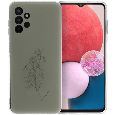 Afbeelding van iMoshion hoesje Geschikt voor Samsung Galaxy A13 (4G) Siliconen Design Meerkleurig / Floral Green