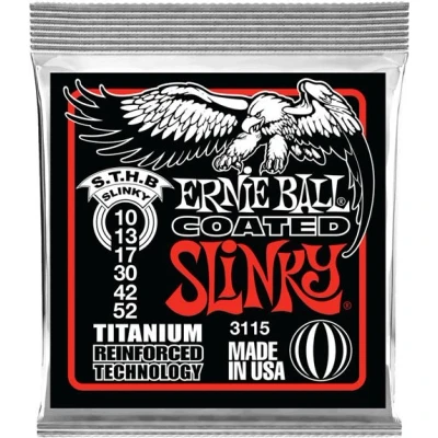 Image de Jeu de cordes electriques ernie ball titanium 3115 light top heavy bottom 10 52