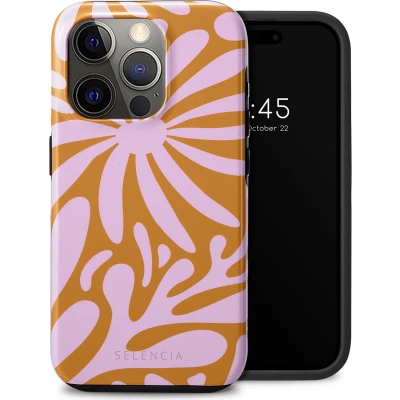 Afbeelding van Selencia Hoesje Geschikt voor iPhone 15 Pro Vivid Backcover Modern Bloom Pink