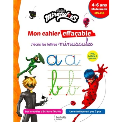 Image de Miraculous Mon cahier effaçable J&#039;écris les lettres minuscules (4 6 ans)