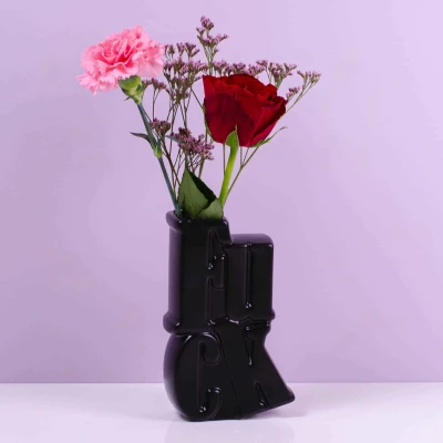 Afbeelding van Bitten Design Vaas Fuck Zwart Keramiek