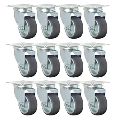 Afbeelding van Draaibare transportwielen voor trolleys meubels wielen bureaustoelen 50 mm (12 stuks)