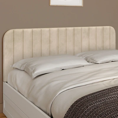 Image de Tête de lit suspendue ALBA 160 cm en velours beige IDMarket