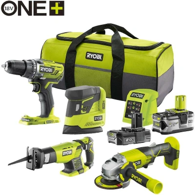 Afbeelding van RYOBI R18CK4E 242S 18V ONE+ accu machineset 4 delig in transporttas (1x 4.0Ah + 1x 2.0 Ah en lader) 5133004757