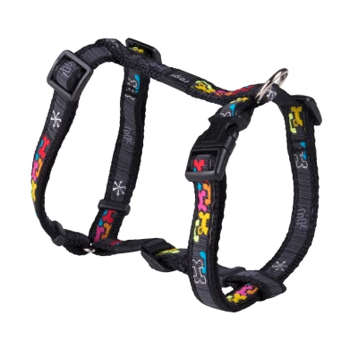 Afbeelding van Rogz Scooter Tuigje Bone Hondenharnas Zwart Multi Color Medium