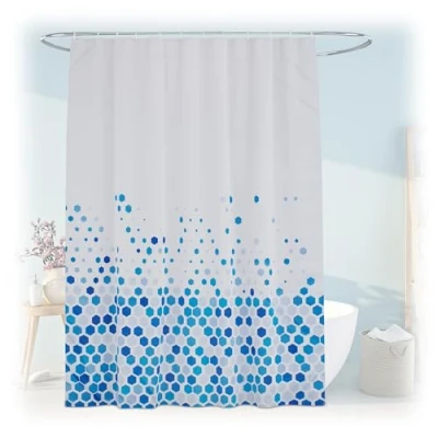 Afbeelding van Relaxdays douchegordijn 180x200 cm anti schimmel wasbaar polyester stippen
