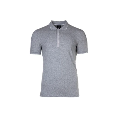 Afbeelding van Armani Exchange heren Regular fit polo met halve rits in de kleur Grijs, maat: L