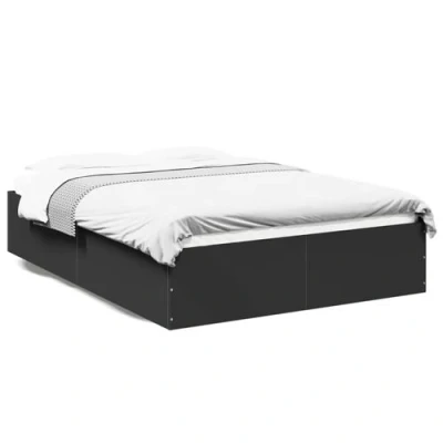 Afbeelding van vidaXL Bedframe bewerkt hout zwart 120x200 cm