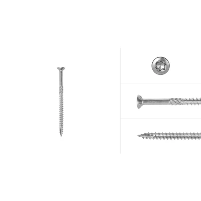 Afbeelding van Wovar Tuinschroeven RVS 410 4 x 60 mm Torx 15 met snijpunt Doos 200 Stuks Houtschroeven