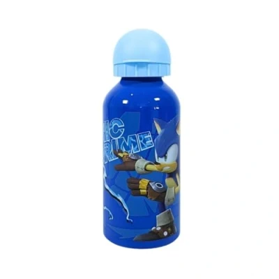 Afbeelding van My sweety pop Drinkfles Aluminium Voor kinderen Kleuterschool School Vakantie Maaltijden 17,5 cm 400 ml Hydratatie Cadeau idee (Sonic Prime Blauw)