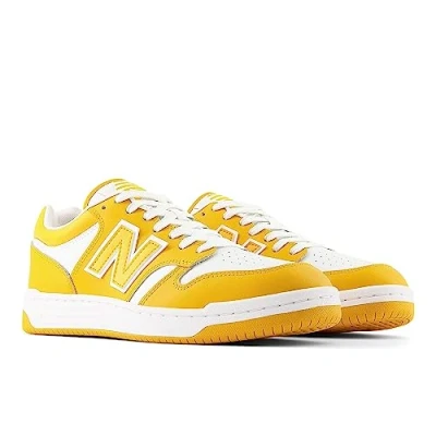Afbeelding van New Balance 480L Unisex Sneakers laag, Maat: 37, Varsity gold Leer en imitatieleer