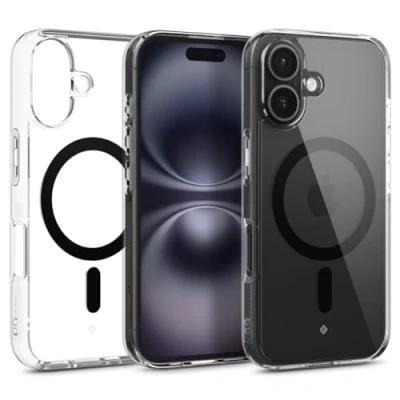 Afbeelding van Caseology Capella Mag voor iPhone 16 Case [Ultra Clear] Magnetisch Militair Grade Drop Bescherming Side Grip Motieven Beschermhoes Lichtzwart