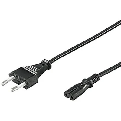 Afbeelding van PremiumCord kabel 220V 5m, netsnoer met Euro stekker naar dubbele C7 2 polig, IEC 320, allemaal recht zwart