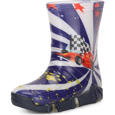 Afbeelding van Ladeheid Kinder Regenlaarzen Rubberen Anti Slip Zool PVC LA ZT Szuwarek2020BW Dunkelblau Auto 36 29/30