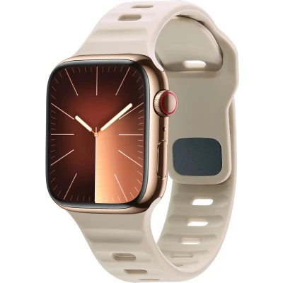 Afbeelding van imoshion Active Sport siliconen bandje Geschikt voor Apple Watch 1, 2, 3, 4, 5, 6, 7, 8, 9, 10 (42 mm), SE 38/40/41 mm Beige One Size