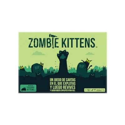 Afbeelding van Exploding Kittens Zombie kaartspel voor katten en explosieliefhebbers, vanaf 7 jaar, 2 tot 5 spelers, 15 minuten per partij, Spaans