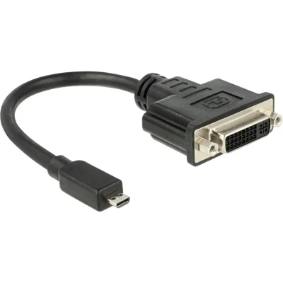 Afbeelding van Delock 65563 HDMI / DVI Adapter [1x stekker D micro 1x bus 24+5 polig] Zwart 20.00 cm