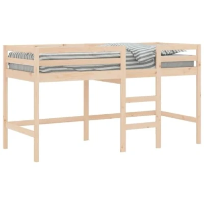 Afbeelding van Kinderhoogslaper met ladder 90x200 cm massief grenenhout