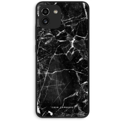 Afbeelding van Case Company® hoesje geschikt voor Samsung Galaxy A03 Zwart Marmer Soft Cover Telefoonhoesje Bescherming aan alle Kanten en Schermrand