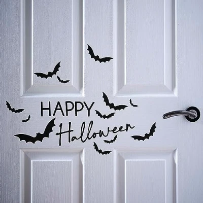 Afbeelding van Deursticker Happy Halloween Vleermuis