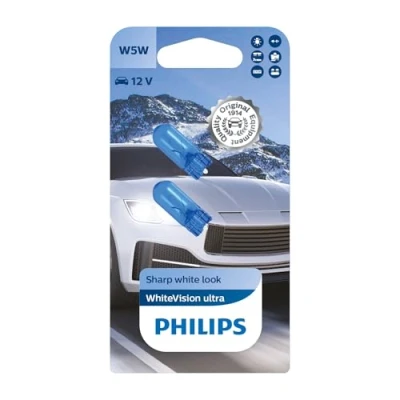 Image de Philips automotive lighting WhiteVision ultra W5W lampe de signalisation, blister 2 Blanc