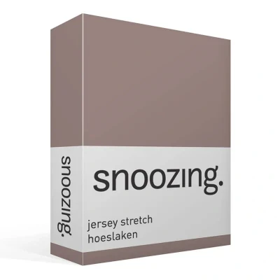 Afbeelding van Snoozing Jersey Stretch Hoeslaken Eenpersoons 70/80x200/220 cm Taupe