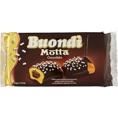 Afbeelding van Motta Buondi 36 stuks Italiaanse sponscakes met chocoladecoating en chocoladecrèmevulling (6 x 6) 1656 g