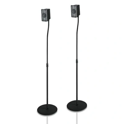 Afbeelding van Hama 2 universele luidsprekerpoten (luidsprekerhouders, in hoogte verstelbaar tot 123 cm, antislip, belastbaar 5 kg/voet, verborgen kabels, hifi/stereo/thuisbioscoop) zwart
