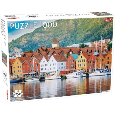 Afbeelding van Puzzel Around the World Northern Stars: Bergen Harbour 1000 stukjes