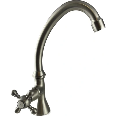 Afbeelding van PB klassieke fonteinkraan met sterknop koud water hoge uitloop RVS 1208855672
