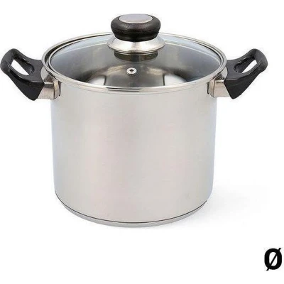 Afbeelding van Pot met Glazen Deksel Quid Habitat Roestvrij staal Afmetingen 26 cm