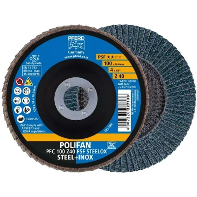 Afbeelding van PFERD 67764100 PFC 100 Z 40 PSF STEELOX/16,0 Lamellenschijf Diameter mm Boordiameter 16 RVS, Staal 10 stuk(s)