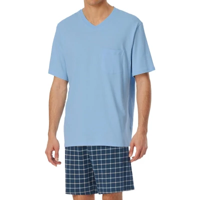 Afbeelding van Schiesser Vausschnitt Comfort Essentials SET Pyjama, Heren, Maat: 50, Air