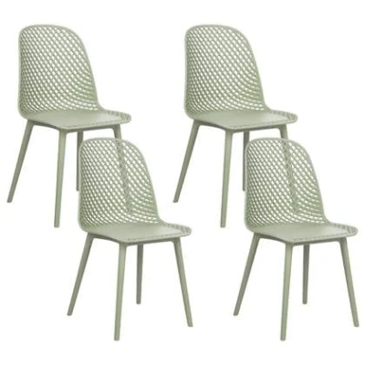 Afbeelding van Beliani EMORY Eetkamerstoelen set 4 Groen Synthetisch