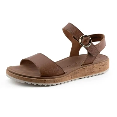 Afbeelding van Paul Green 7134015 Sandalen met sleehak, Dames, Maat: 38, Braun Leer
