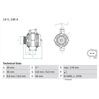 Afbeelding van Bosch Alternator/Dynamo 0 986 046 180